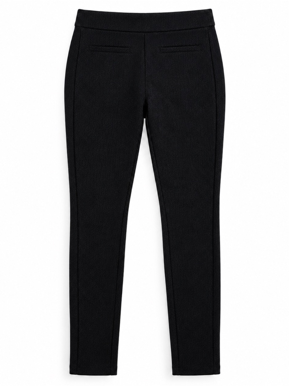 Max Studio Black Herringbone Pull-On Slim Pants Size S